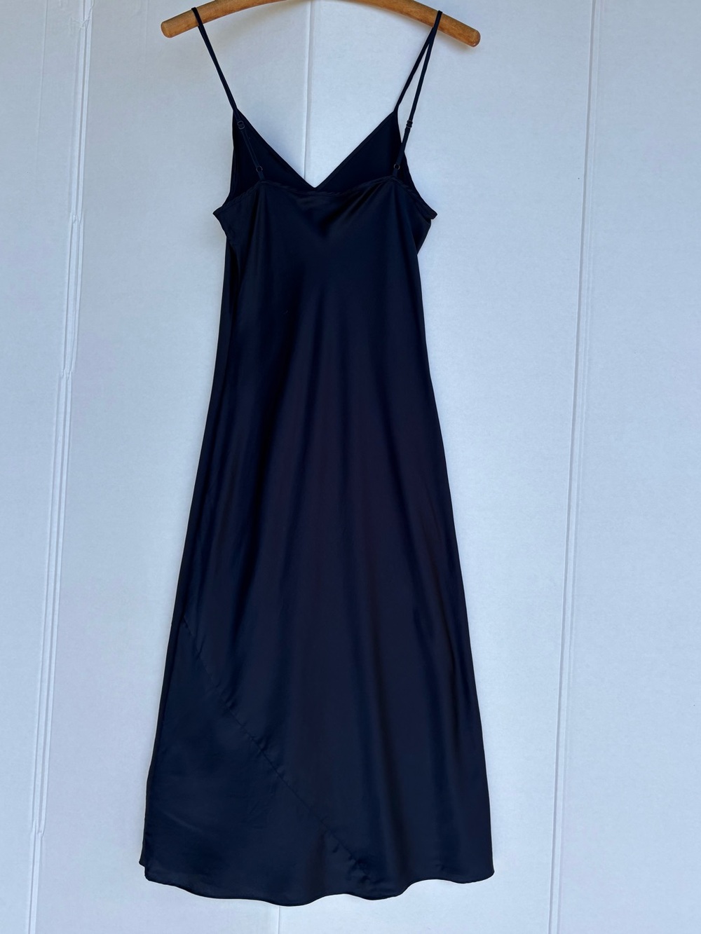 Quince Silk Navy Midi Slip Dress - Picture 2 of 9